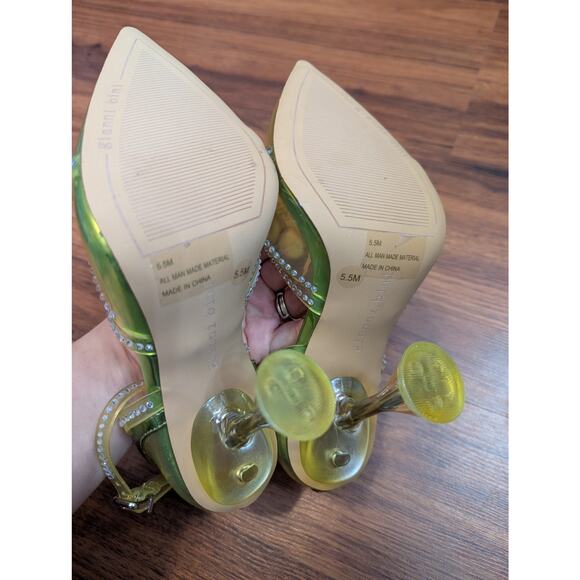Gianni Bini Green Clear Rhinestone Heels- Size 5.5- NWOT - Picture 7 of 7